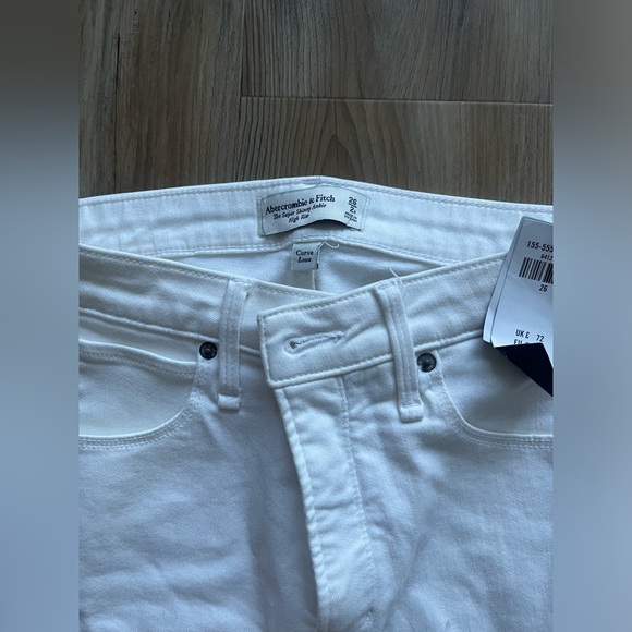 White High Rise Skinny Ankle Curve Love Abercrombie Jeans - Picture 3 of 4